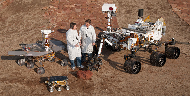 Модели всех успешных марсоходов в сравнении: Sojourner, Spirit/Opportunity, Curiosity