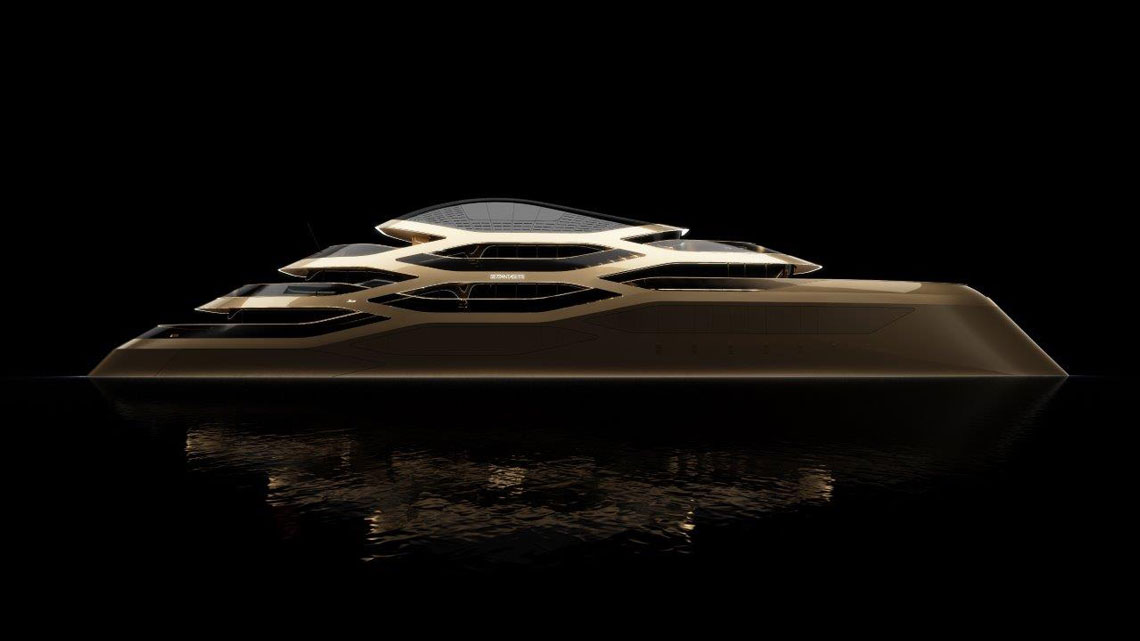 The yacht concept of the future was presented in September 2017 at the Monaco Yacht Show.