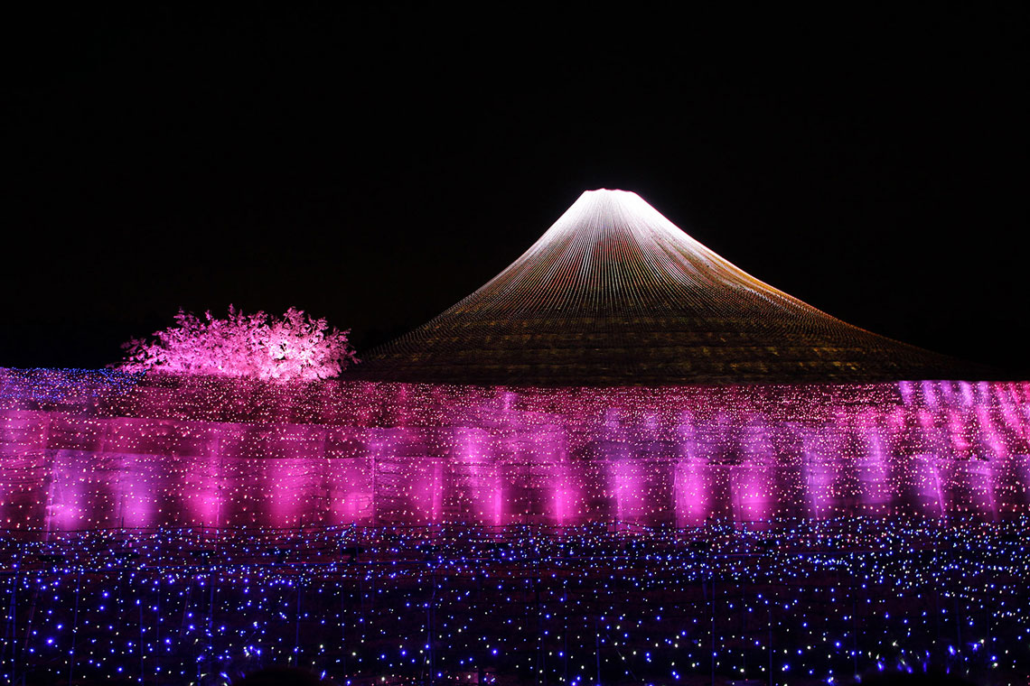 Winterlichtfestival in de botanische tuin Nabana no Sato
