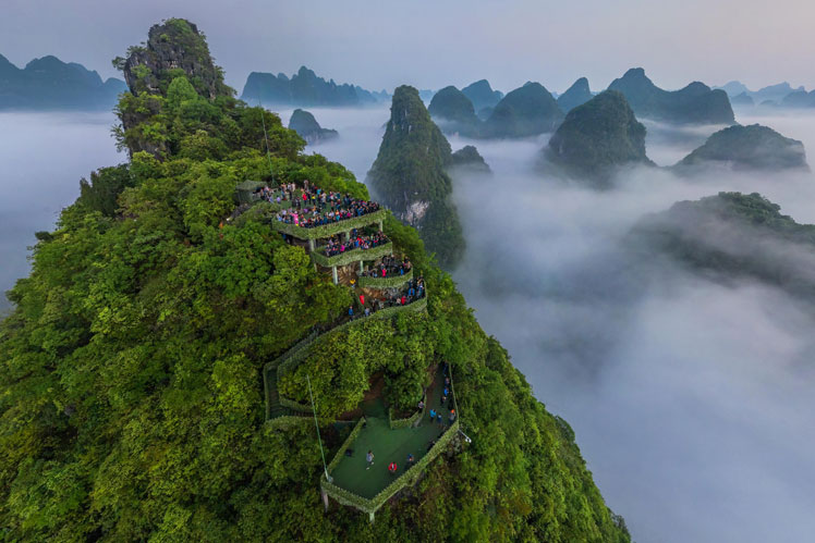 360º pohled | Malebné hory Guilin, Čína