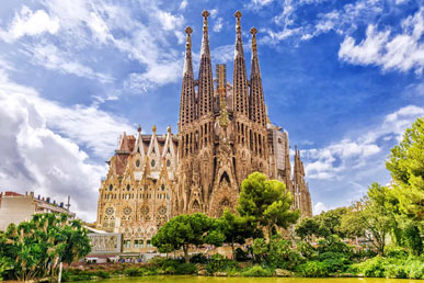Expiatorní chrám Sagrada Familia, Barcelona, ​​​​Španělsko
