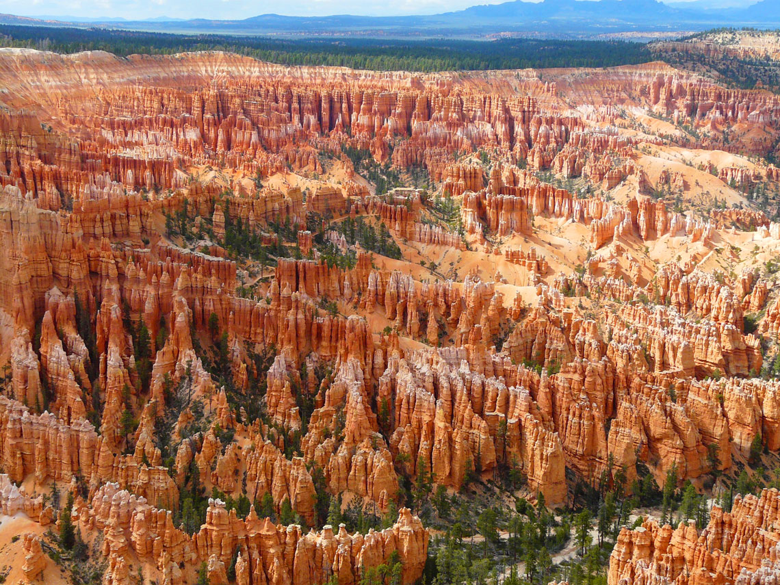 Bryce Canyon is located much higher than the nearby national parks – the Grand Canyon and Zion. The territory of the park is very different in ecology and climate, creating a contrast for visitors, who often combine visits to these three famous parks in one trip.