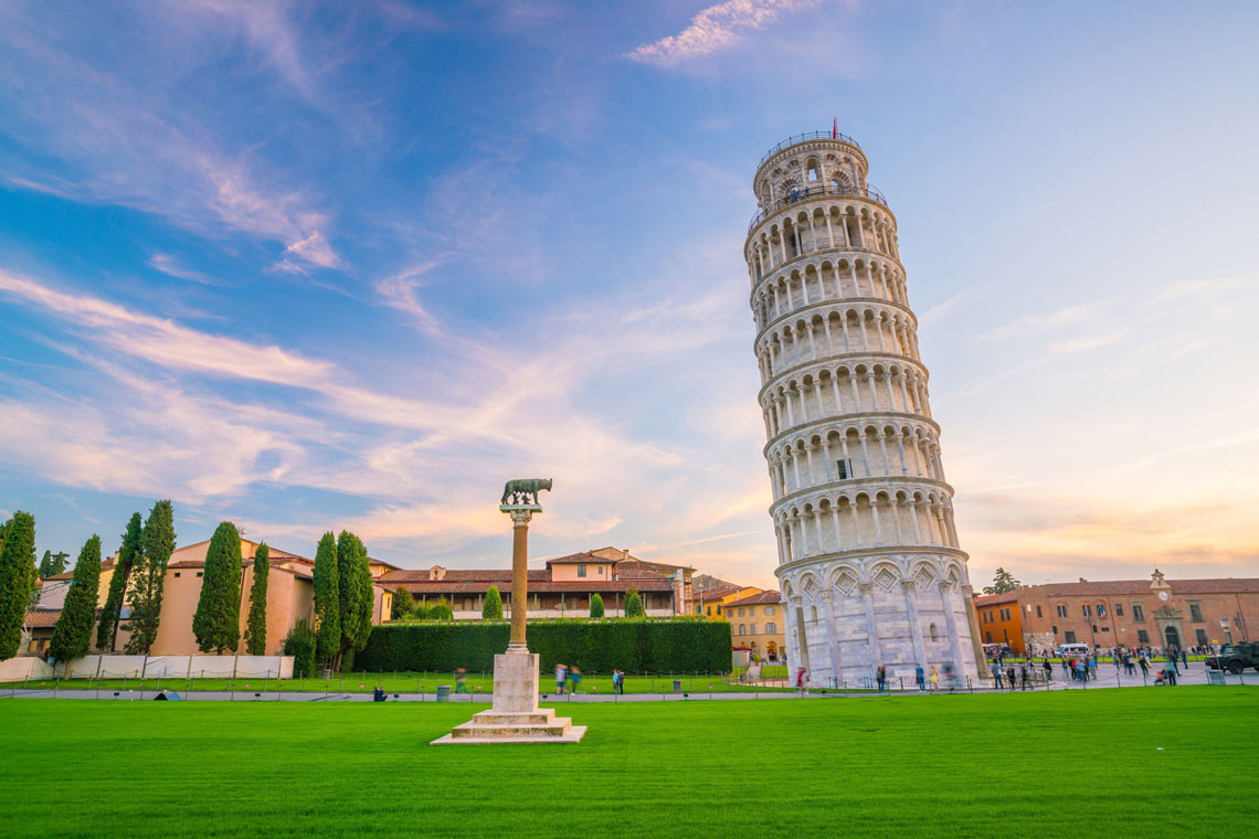 Scheve toren van Pisa, stad Pisa, Italië