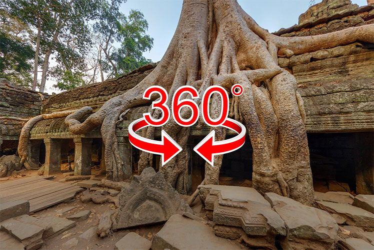 Tempio di Ta Prohm, Angkor, Cambogia | Visione a 360°