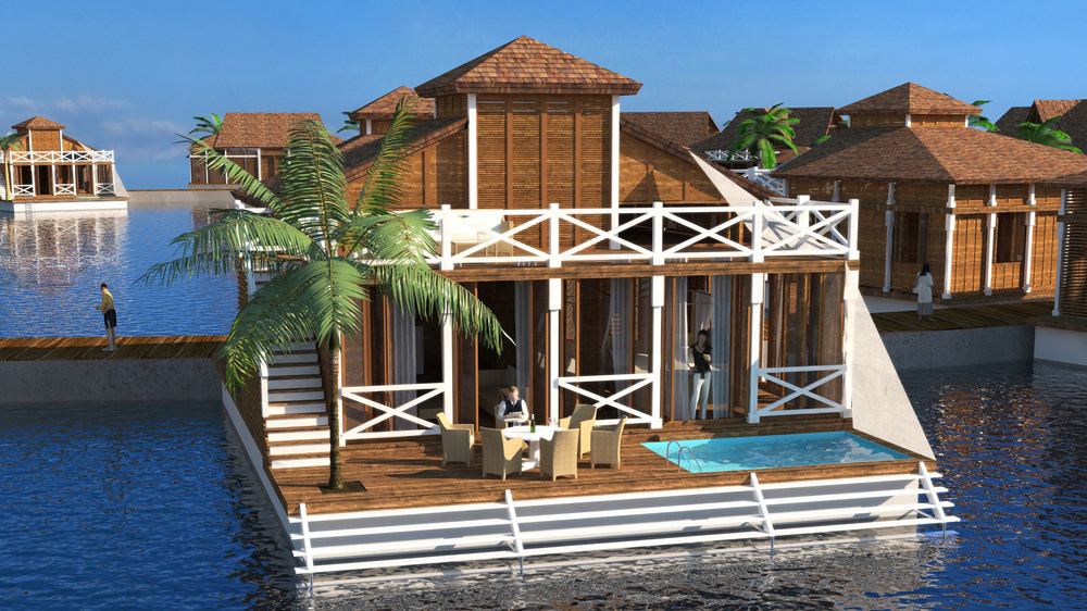 Royal Maldivian. Villa med et areal på 197 kvadratmeter. Denne model har tre soveværelser, hver med sit eget badeværelse. Badekarret i soveværelset ovenpå giver dig en endeløs udsigt over havet. Terrassen i stueetagen grænser op til den private pool. Rummelig tagterrasse med fantastisk udsigt
