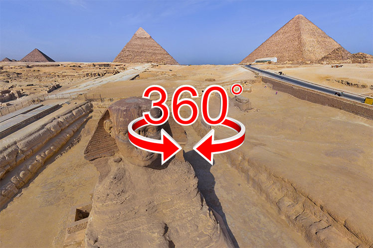vista 360º | Grandes pirámides egipcias en Giza
