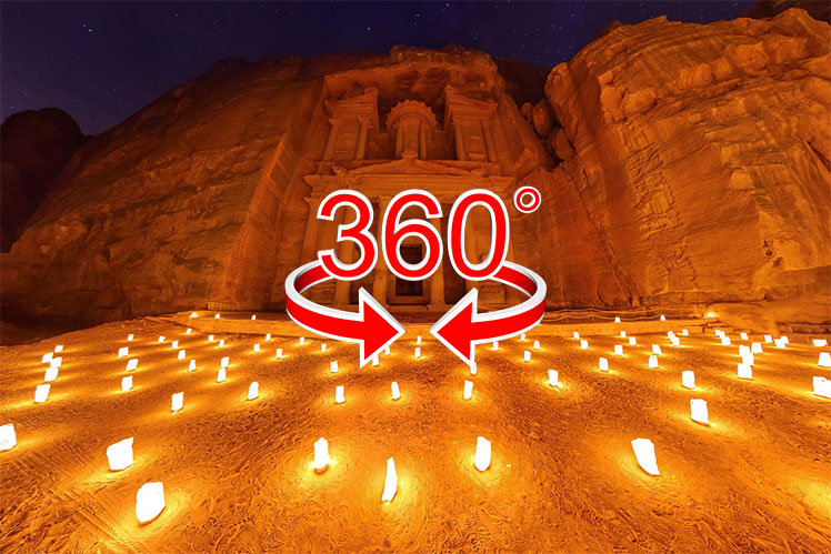 widok 360º | Starożytne miasto Petra w Jordanii