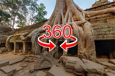 Świątynia Ta Prohm, Angkor, Kambodża | Widok 360º