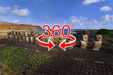 Ídolos gigantes de Isla de Pascua | vista 360º