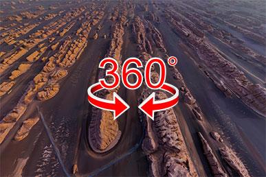 Buitenaards geopark Yardang, China | 360º zicht