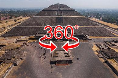 メキシコ、テオティワカンの古代ピラミッド | 写真360度ビュー