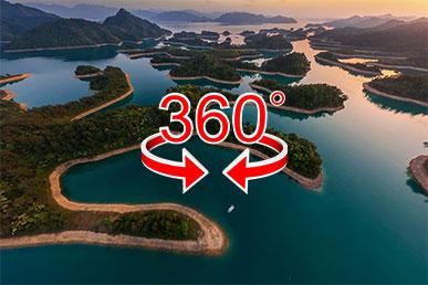 Lago delle Mille Isole in Cina | Visione a 360°