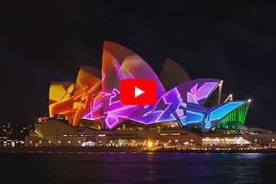 Geweldig spel van lichten van Hong Kong en Sydney