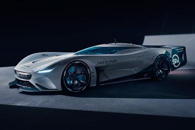 Jaguar Vision Gran Turismo SV es un coche de carreras eléctrico futurista